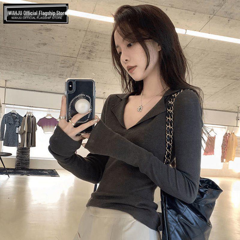 

Women s Slim Fit Knit Sweater: Soft, Stylish Winter Top with Elegant Collar S - Recommended 75-95 Jin