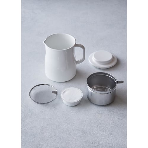 Nodahoro Enamel Oil Pot, Heat-Resistant, 800ml, Made In Japan, Rocapo White, NOL-800