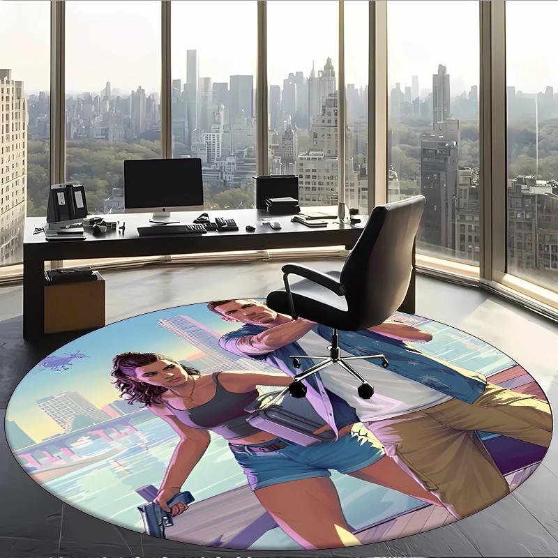Grand Theft Auto (1) Covor Rotund de Birou Covor Decorativ de Podea pentru Birou Dormitor Sufragerie și Spațiu de Acasă
