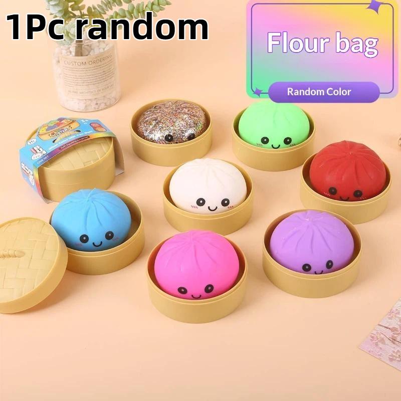 Grauwig Reuzen Dumpling Knijpspeeltje Zacht TPR Stressverlichtend Speelgoed met Stoommandje voor Witte Olifant Cadeaus Feest Grappige Props