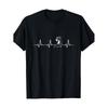 Herren Latein Tanz T-Shirt mit Herzschlag Linien Tanzmustern (Salsa, Bachata, Cha-Cha) - Bequemes und atmungsaktives schwarz-weißes Tanz-Print-T-Shirt,