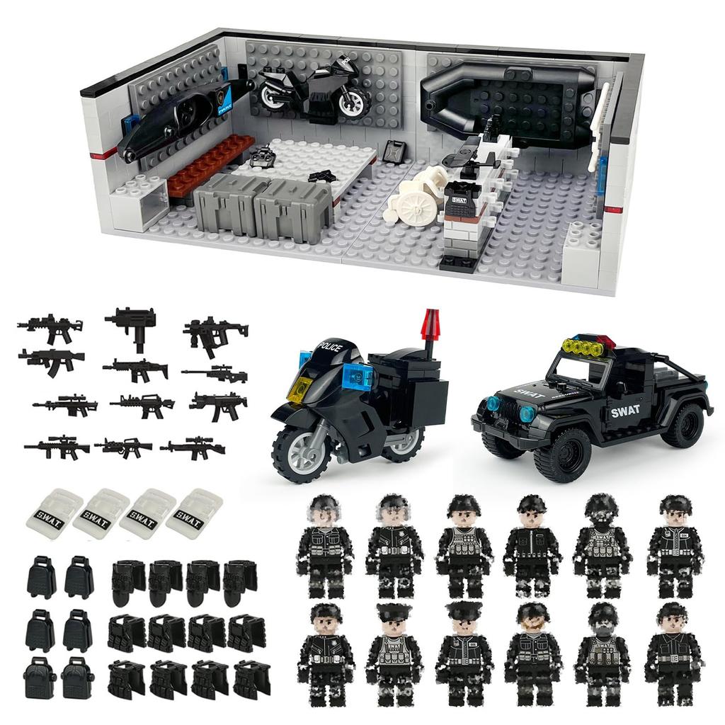 Package F1 Police Material Center Swat Figure 42096 Model Scene Building Block Toys