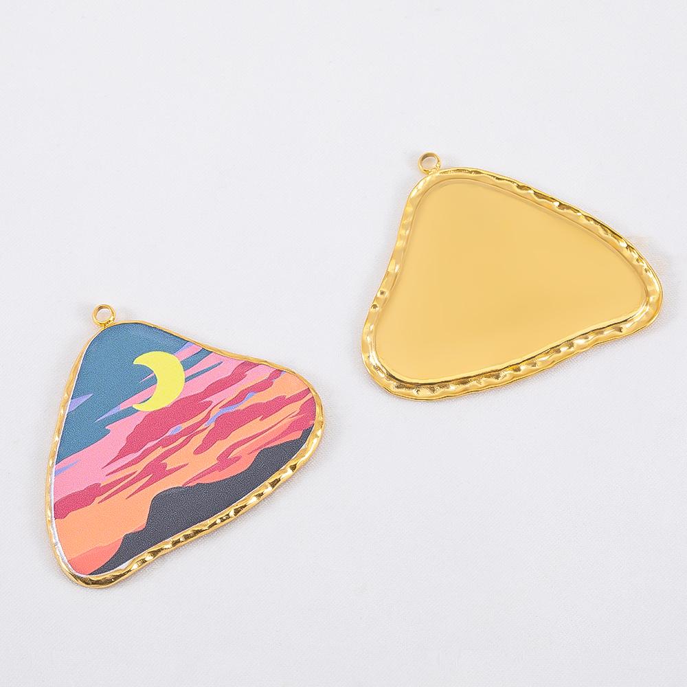 

Stainless Steel Pendants Multi-color Natural Scenery Sunrise And Sunset Print Pendants Suitable For DY Necklace Jewelry Making 2pcs