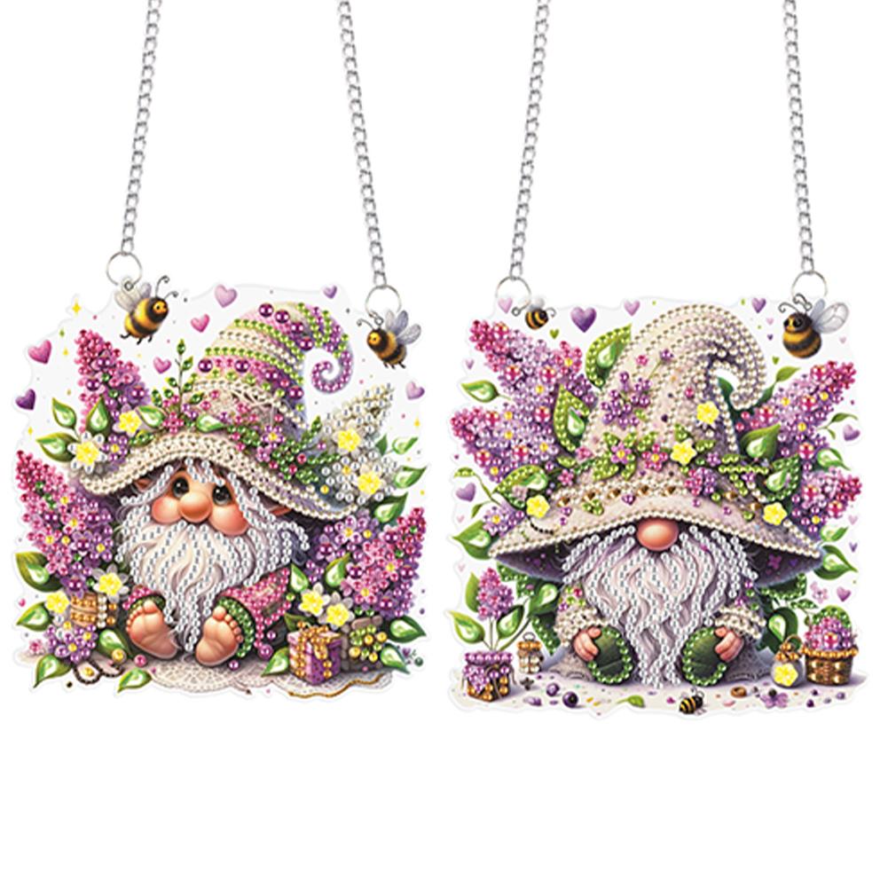 2pcs Flower Goblin 2D Flat DIY Special Shape Rhinestone Diamond Art Window Pendants Diamond Painting Set Diamond Art Pendant