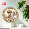 Gold Frame Floral Angel Metal Sign Home Decor Gift