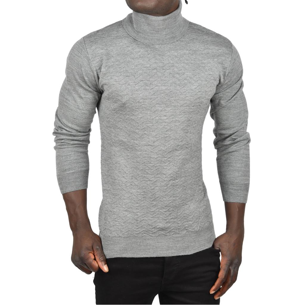 DeepSEA Zigzag Desenli Tam Balıkçı Yaka Dar Kesim Boğazlı Triko Kazak 2505497