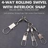 10pcs Fishing Snap Connector with Pin Heavy Duty Ball Bearing Barrel Solid Ring Rolling Swivel Durable High Strength