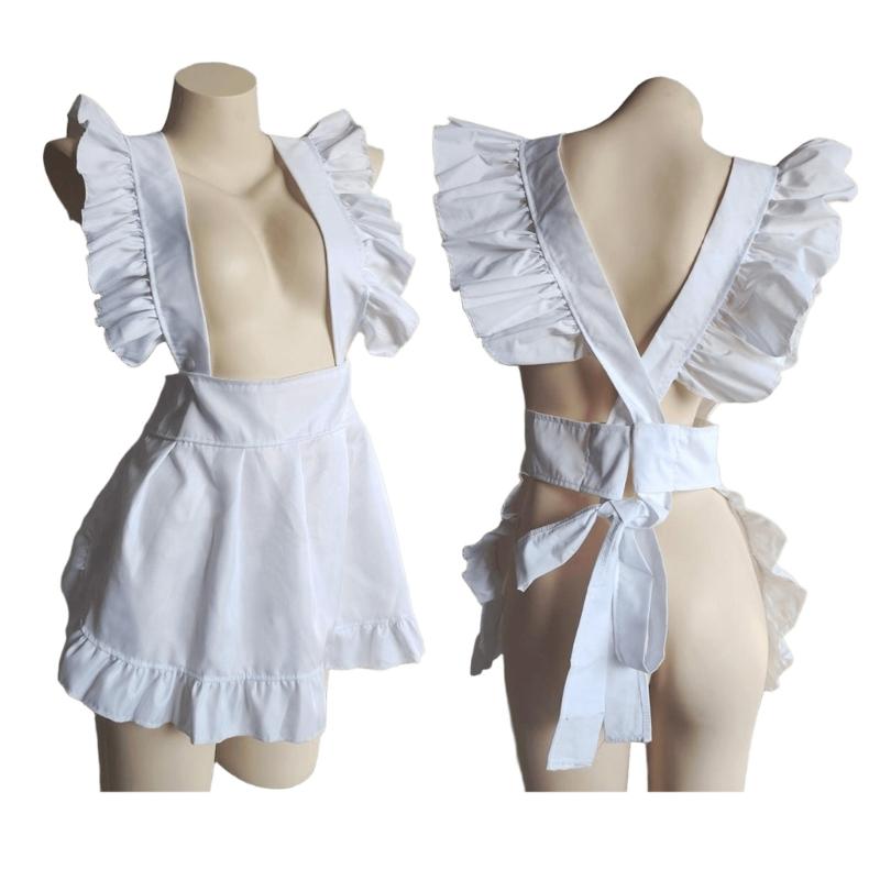 Waist Apron for Women Half Apron Maid Apron Costume, Cooking Waist Apron Ruffled Waist Apron Maid Cosplay Costume