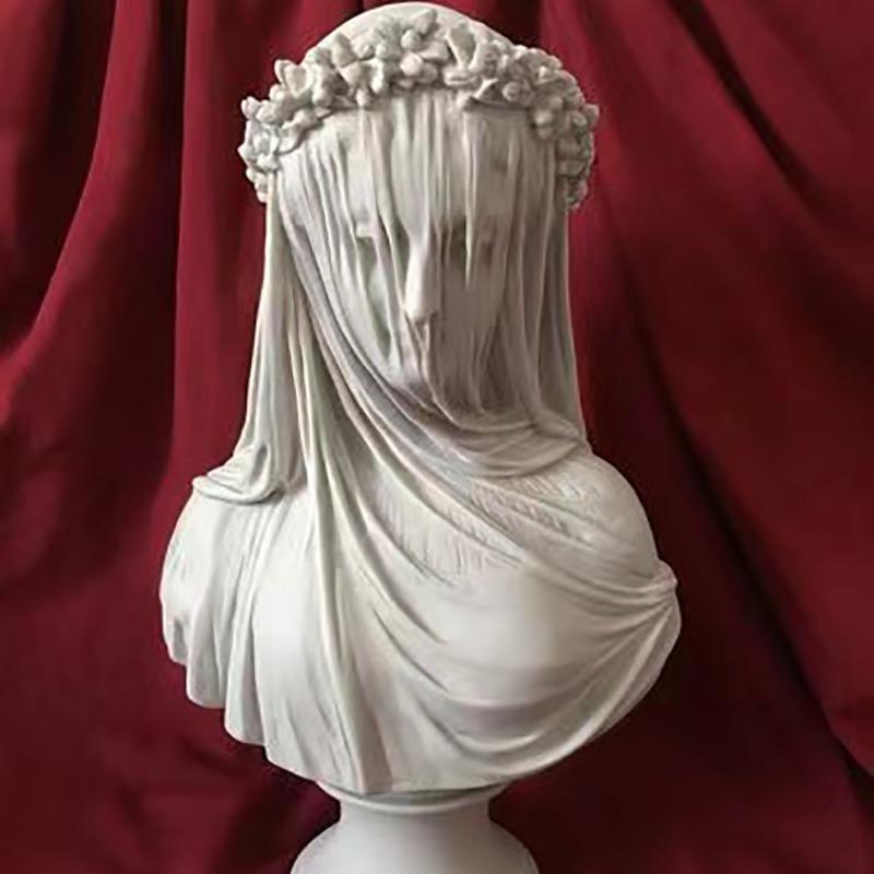 Artistic Veil Decoration for Women A Mysterious and Retro Home Decoration Piece with A White Statue