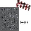 3D Charm Black White Flower Floral Petal Nail Decoration DIY Nail Art Stickers  for Nails