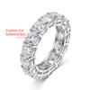 5mm 0.6CT Cushion Cut All Moissanite Ring   CopperFull Eternity Engagement Rings Anniversary Wedding Bands Jewelry
