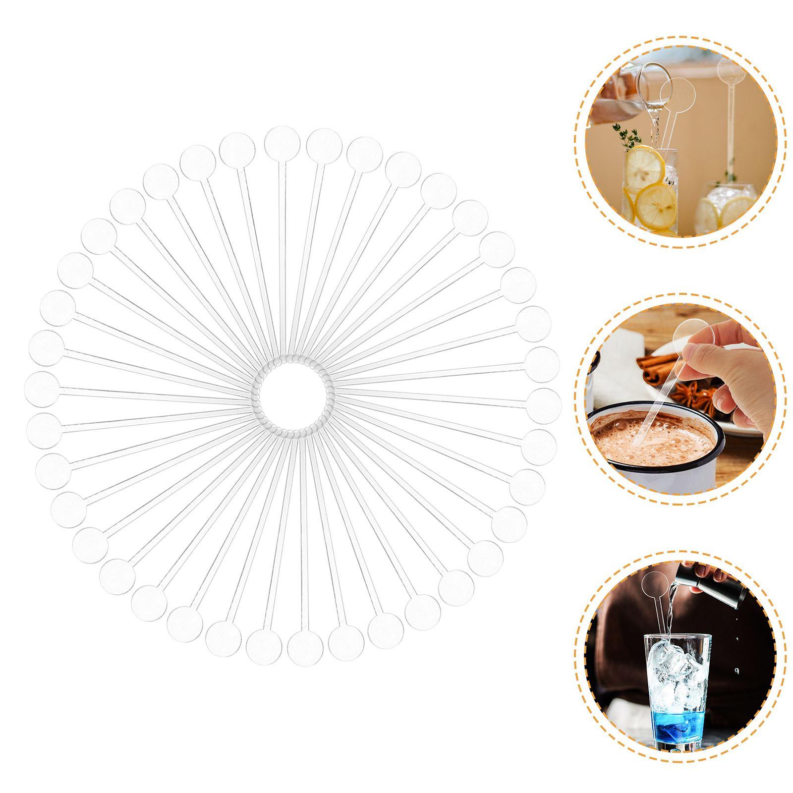 

80 Pcs Drink Stirrers Beverage Stirrer Cocktail Sticks Plastic Swizzle Bars Bar Tools Bartending Accessories Mixing Rods прозрачный