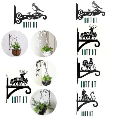 Metal Wall Mount Plant Hanger Heavy Duty Multifunctional with Screws Animal Silhouette for Garden Flowers Simple Assembly
