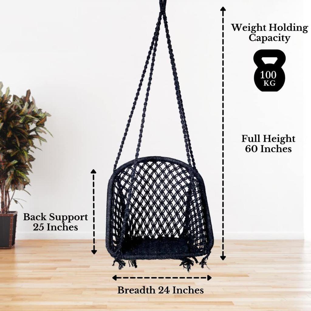 Cotton D Shape Drevená hojdačka/Hojdačka pre dospelých a deti/Hojdačka na balkón/Hojdacie kreslo pre dospelých pre domácnosť/Jhula pre dospelých
