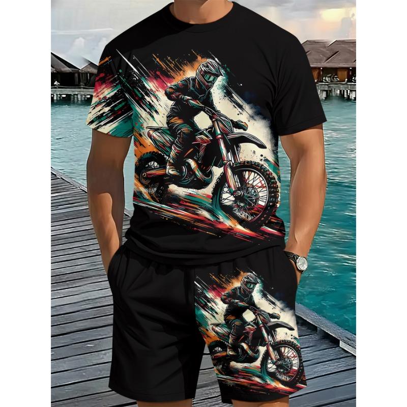 New Summer Men'S Shorts And T-Shirt Set Available Directly from The Factory