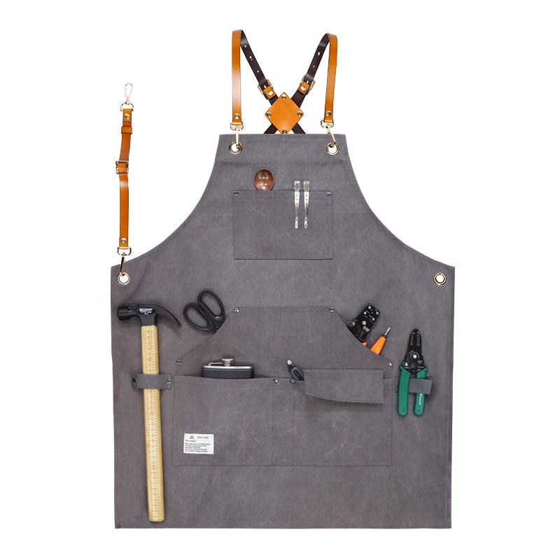 Thick Canvas Multi-Pocket Tool Apron with Custom Logo for Auto Repair & Woodworking