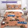 3pcs Excavator Bedding Set Duvet Cover Closure Includes 1 Duvet Cover & 2 Pillowcases, Soft and Comfortable for All Seasons.