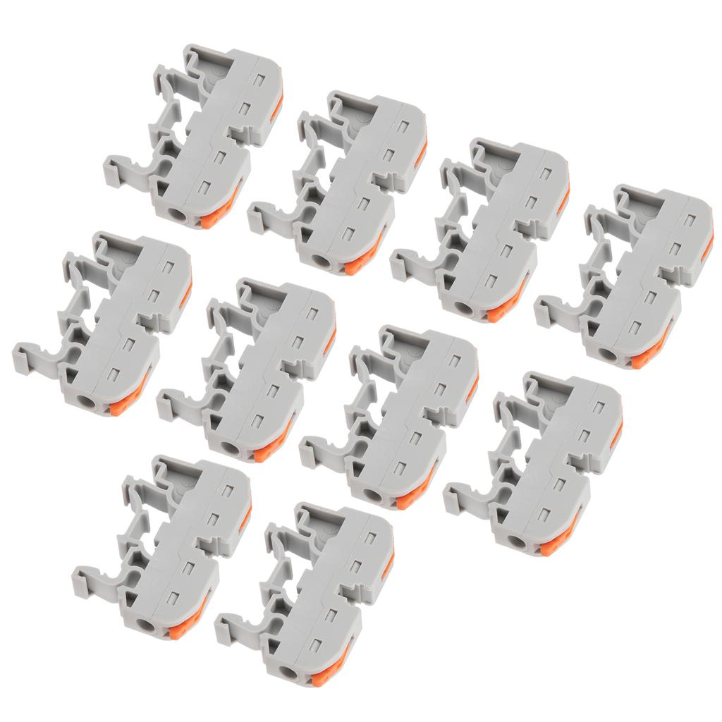 10Pcs Wire Connection Block Din Rail Type Spring Lever Cable Connector Terminal PCT211