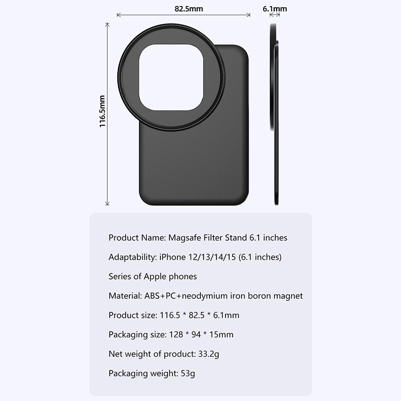 Magnetický adaptér filtru pro telefon pro Apple iPhone držák objektivu mobilního telefonu 67mm filtr pro fotoaparát pro Magsafe Apple iPhone filtr pro fotoaparát