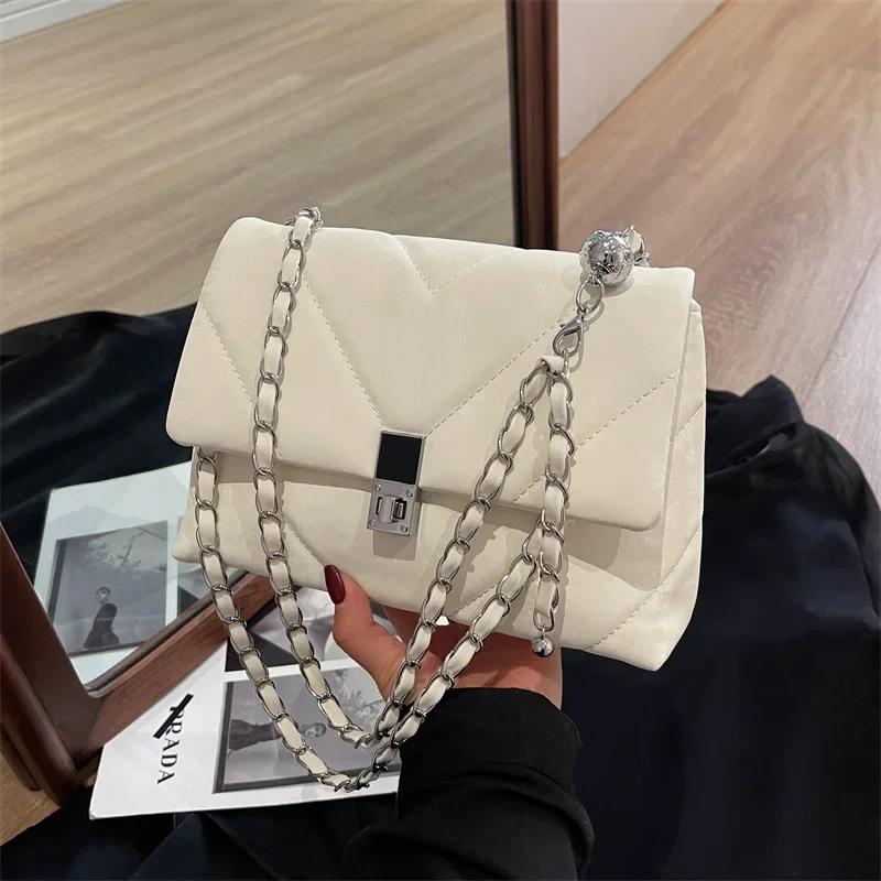 Fashion Chain Shoulder Crossbody Bags for Women Tote Purses and Handbags New Vegan Leather Ladies Messenger Bag High Quality