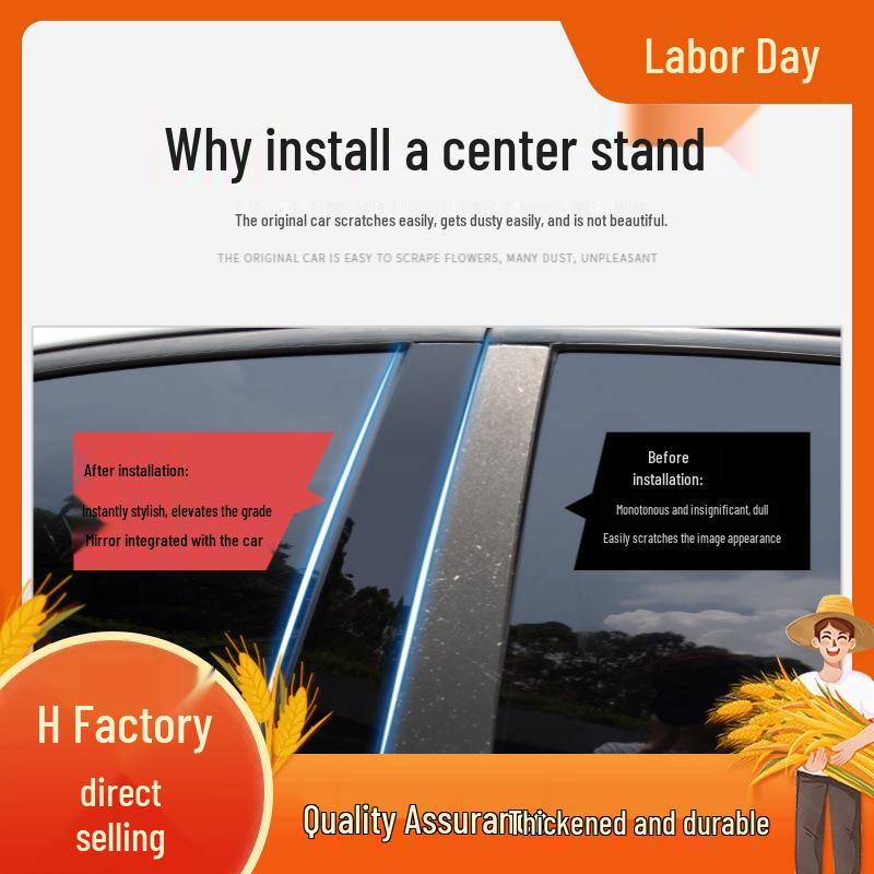 17-23 Honda CRV Window Bright Strip & 07-10 CRV Center Pillar Sticker Fan 17-19 CRV [6 pieces] Plastic PC Non-Glue Type