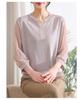 Mom's Spring Gauze Knit Top - Breathable Seven-Sleeve T-Shirt for Middle-Aged and Elderly Women