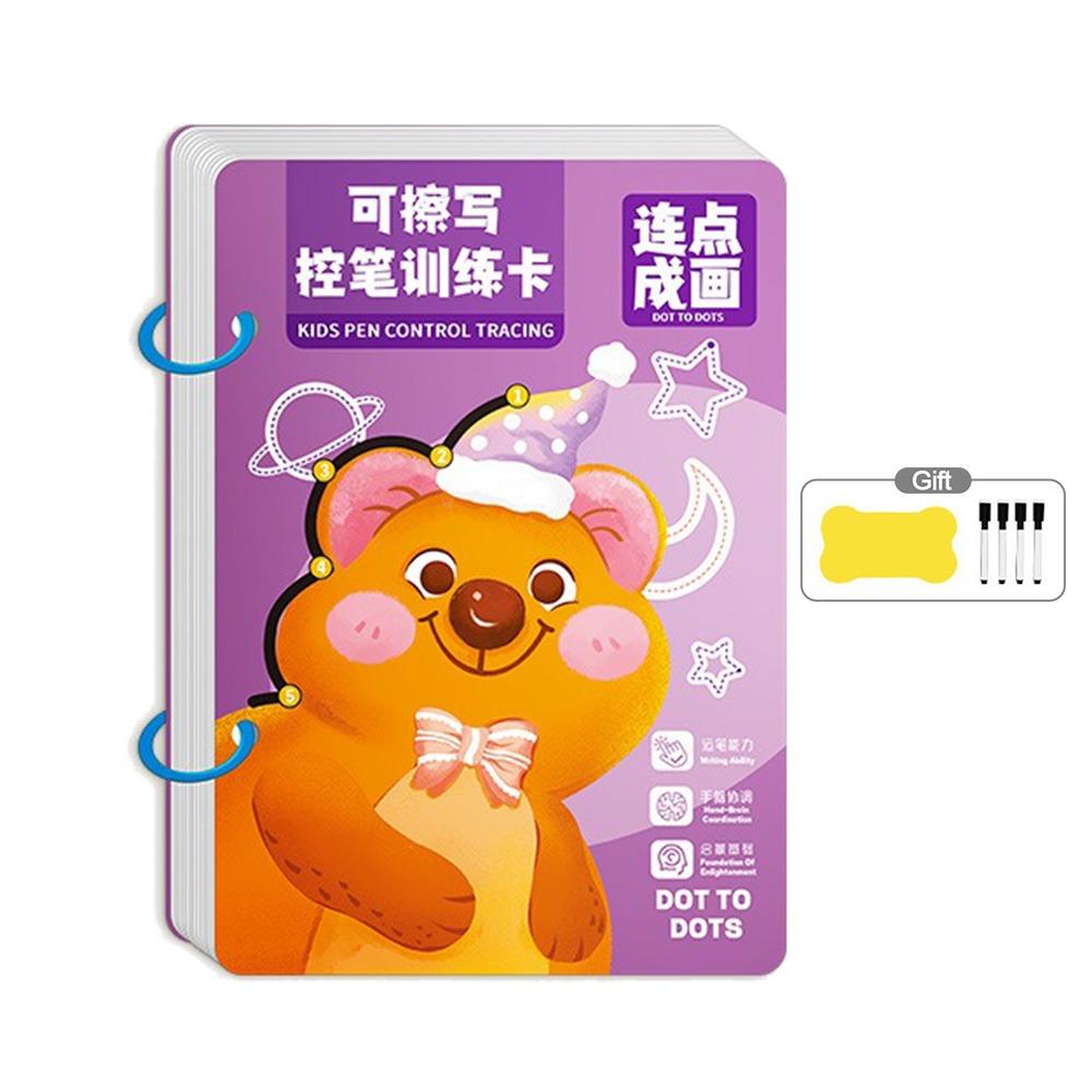 

Paper Pen Control Training Workbook Colorful with Pen Eraser Tracing Workbook Fun Animal Activities Reusable
