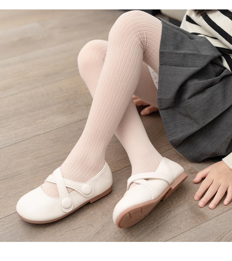 Zopfstrickstrumpfhosen für Mädchen: Herbst/Winter Funktionsunterwäsche, Hohe Elastizität, Baumwoll-Strumpfhose mit Füßen