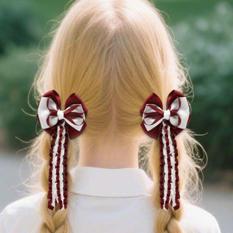 Festival Hair Clips Bow Hairpins Curly Ribbon Tassels Hair Decoration For Girls Hair Accessories