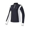 FILA Color Block Slim Fit Striped Stand Collar Long Sleeve T-Shirt Women tops A11W513216FZA