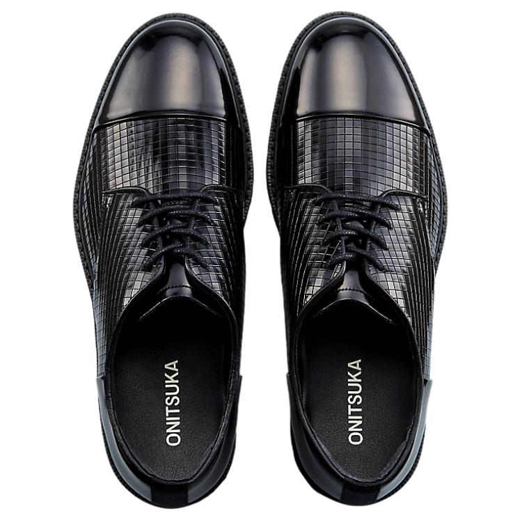 Onitsuka Tiger Derby Soft Comfortable Casual Leather Shoes Men shoes Black 1181A422-001