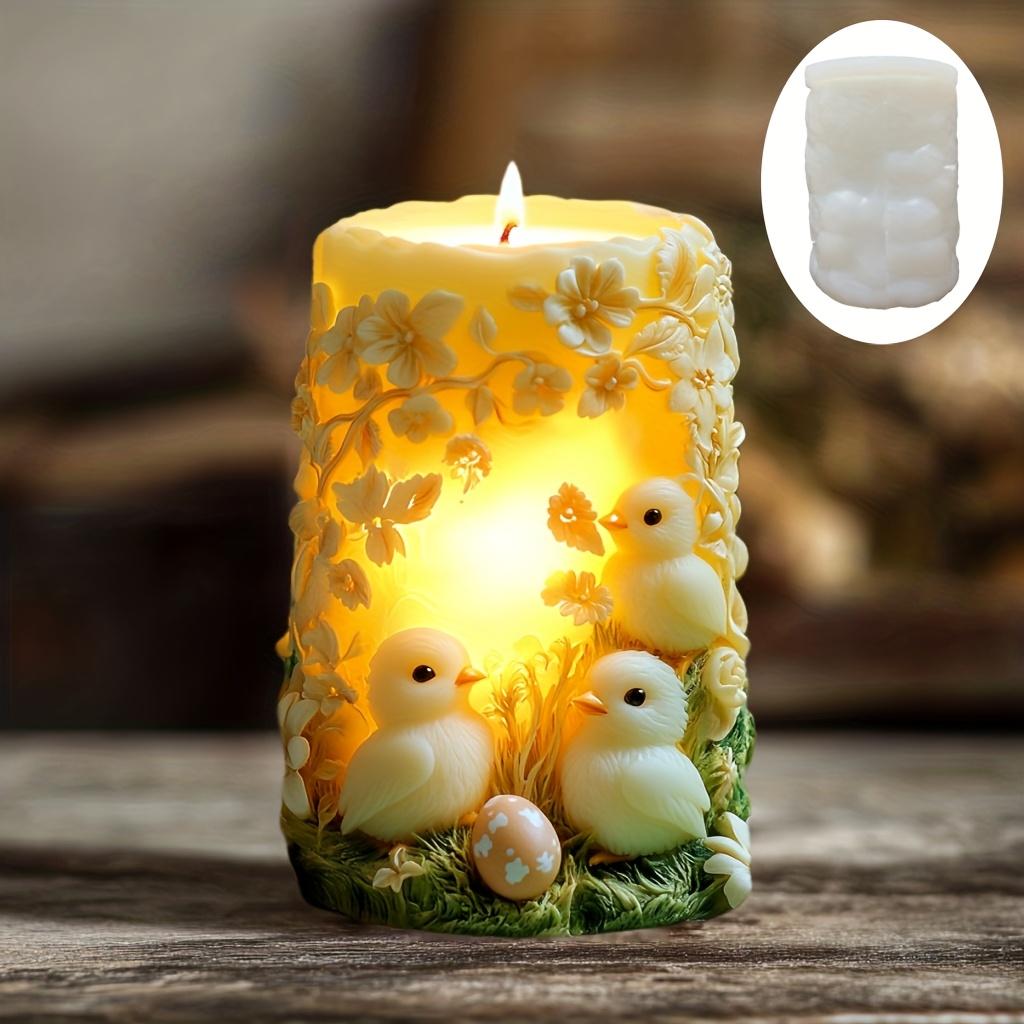 Niedliches Küken in Eierschale Kerze Silikonform Blume Küken Elf Mit Ei Reliefform Niedliches Küken Resin GipsformOstern Geschenk