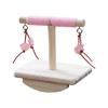 Fun Bird Rocking Stand Perch Toy With Rope Covering And Natural Wood Hanging Tearing Block for Parrots Entertainent