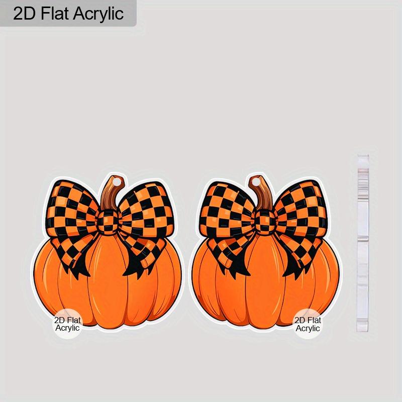 2D Flat Fall Thanksgiving Earrings Bow Pumpkin Dangle Earrings Women's Holiday Charm Jewelry