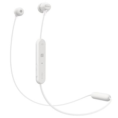 Sony Słuchawki bezprzewodowe Bluetooth do 8 godzin ciągłego słuchania z 2018 biały W WI-C300 kompatybilny, odtwarzanie, mikrofon, model, WI-C300