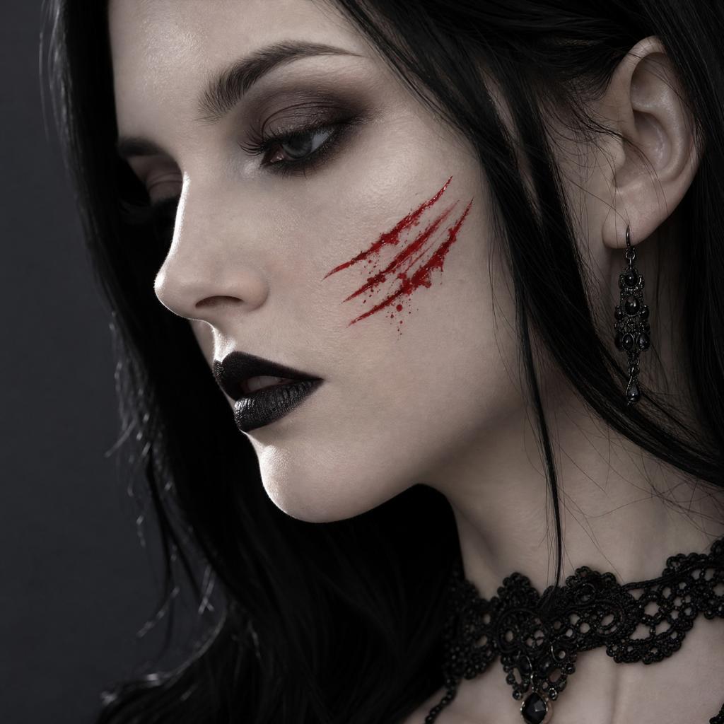 Temporary Stickers for Halloween, Scary Wound Effect Fake Tattoos for Face & Body, 6 Sheets of Scar & Cut Tattoos for Halloween Costume Decoration