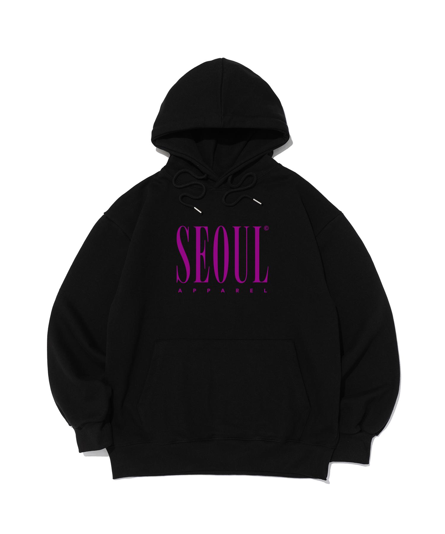 Худи Seoul Apparel с цветным логотипом-надписью (Розовый/Черный) L (Brushed)