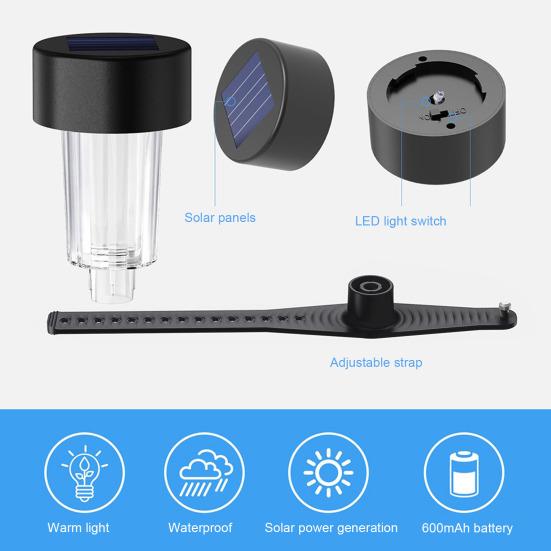 6 Pcs Solar Pool Lights Waterproof Outdoor Ground Pool Frame Lights Yard Garden Decoration Night Lights for Fence Framed Above Ground Pools