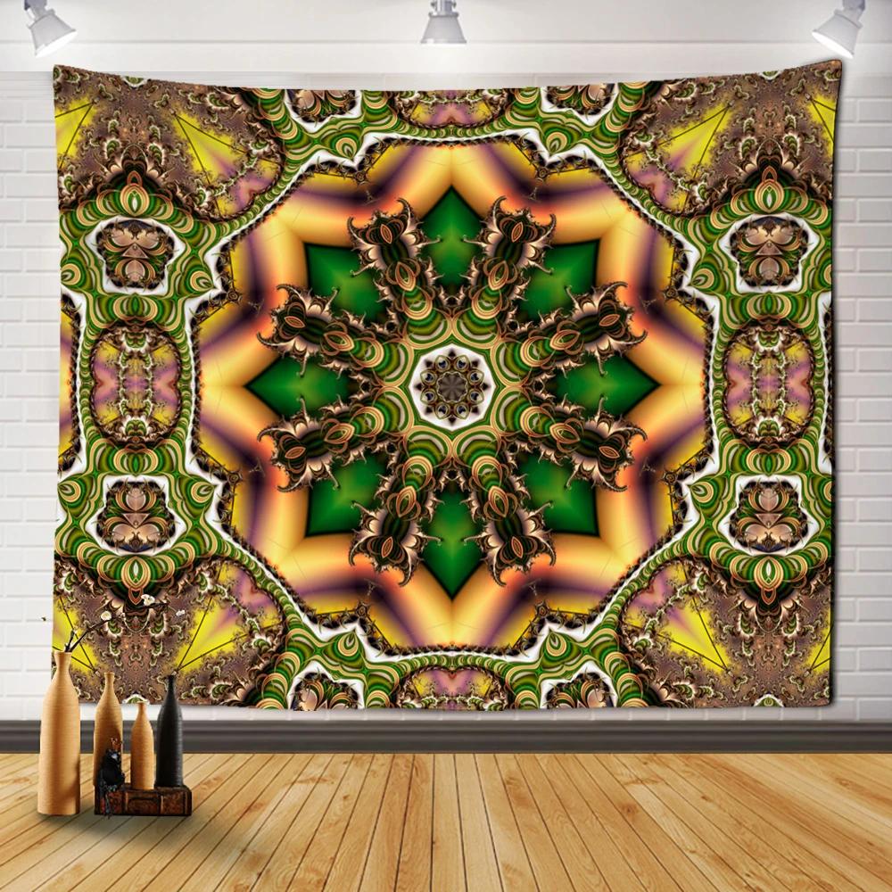 

Гостиная в стиле бохо Психоделическое колдовство Общежитие Простыни Домашний декор Красочные Мандала Гобелен Настенный декор 150x100cm