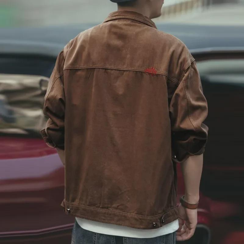 Ανδρικό Ρετρό Τζιν Μπουφάν - Ευέλικτο, Στυλάτο Ρούχο Εργασίας για Άνοιξη και Φθινόπωρο
