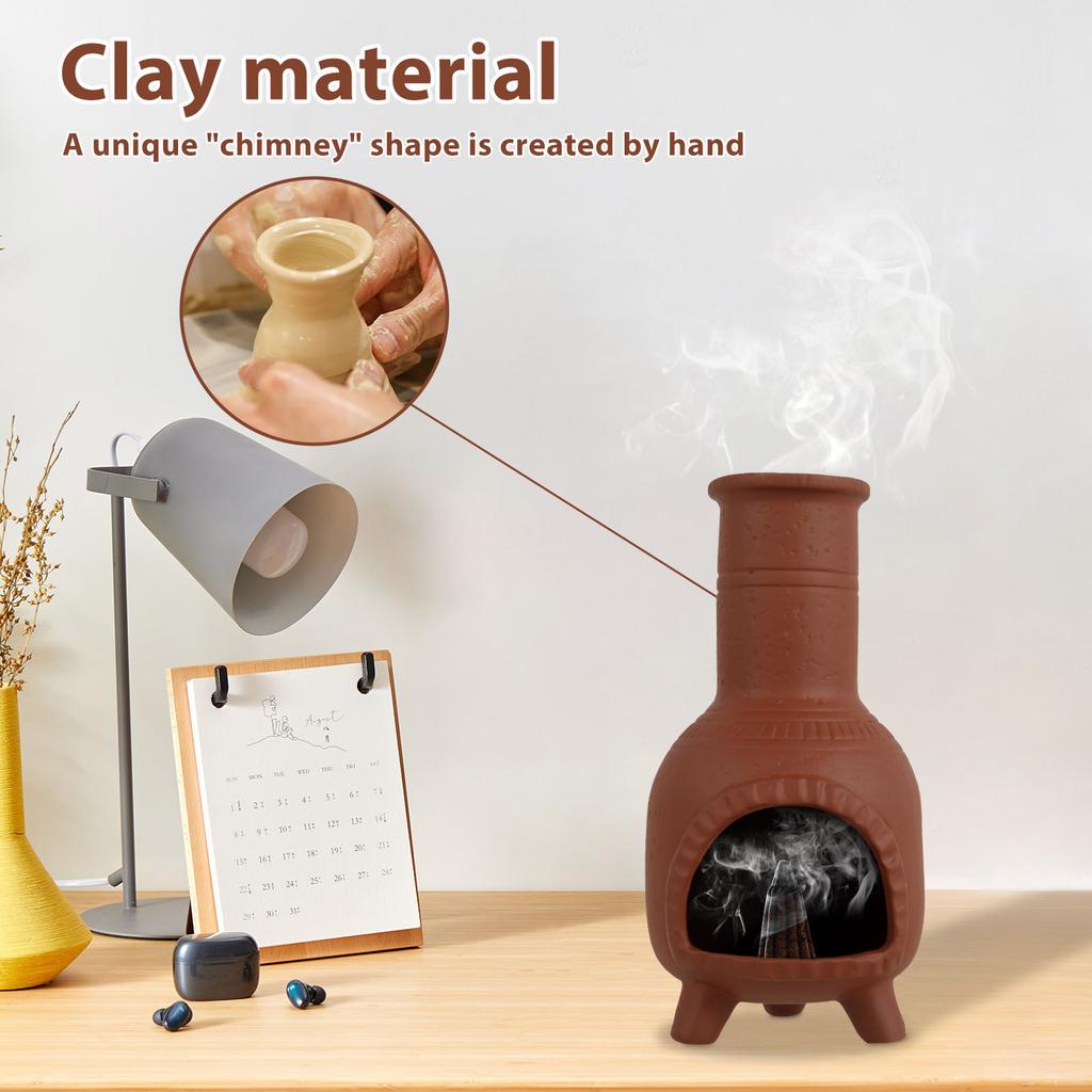 Ceramic Incense Burner Santo Holder Sage Burner Holder Incense Burner Chimney Dish Smudge Bowl for Yoga Meditation Zen Home Deco