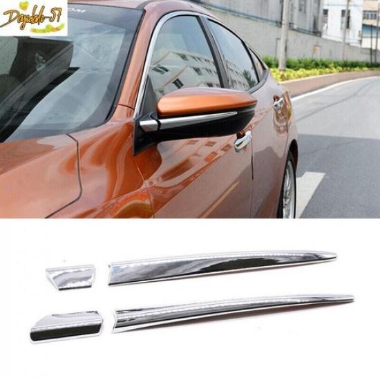 For Honda Civic 2016– Chrome Rear View Side Door Mirror Pillar Cover Trim