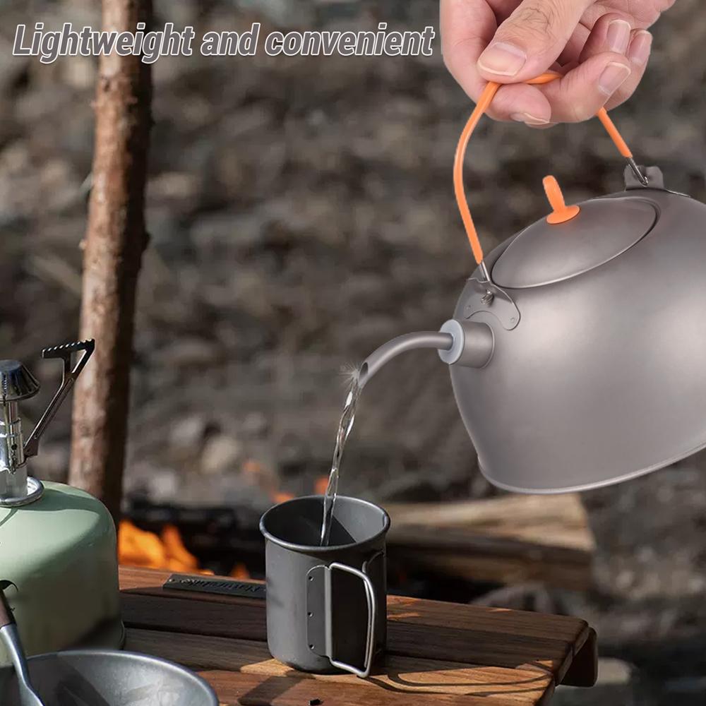 0.5L Hot Water Kettle with Coffee Pot Ti Spout with Stainless Steel Alcohol Stove for Outdoor