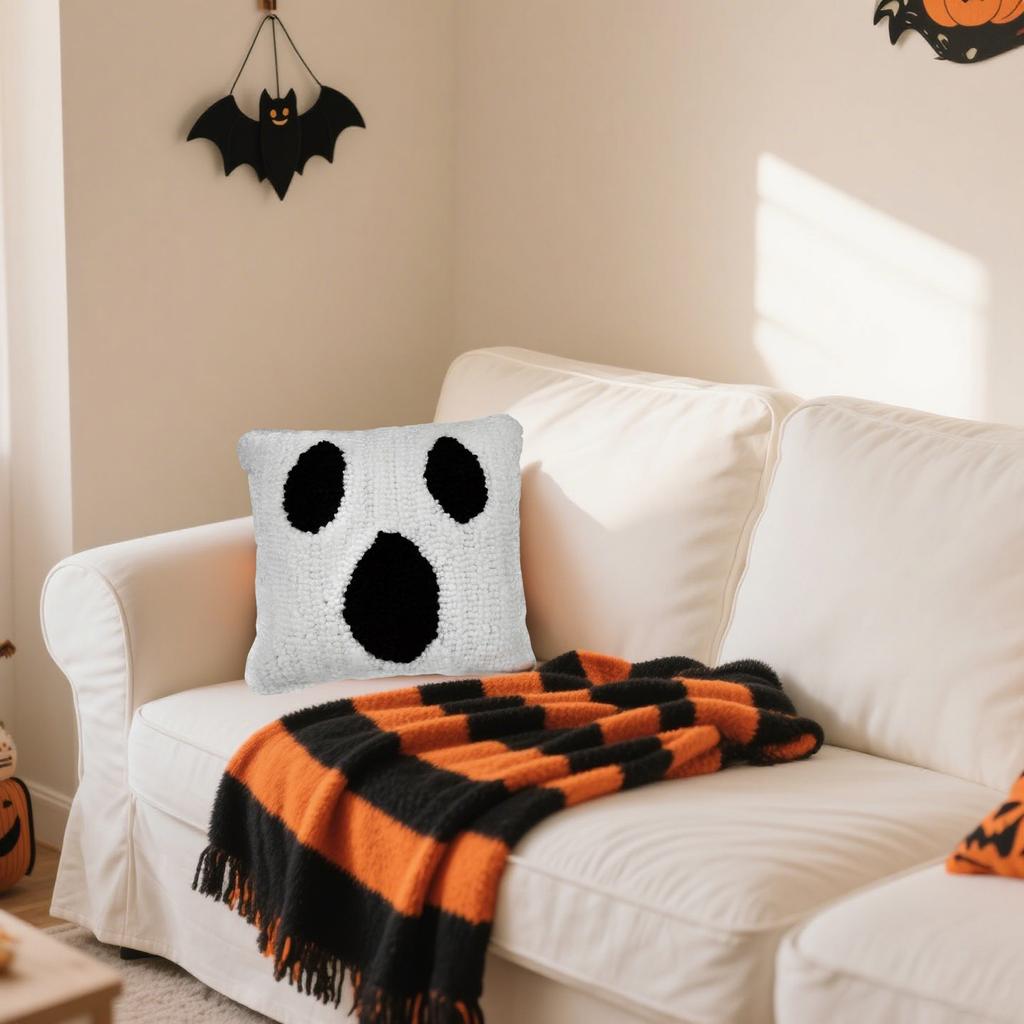 Halloween Throw Pillow, Halloween Decorations, Cute Throw Pillow, 8x8 Inches Holiday Throw Pillow, Throw Pillow, Old-fashioned Sofa Throw Pillow,