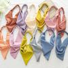 Solid Color Triangle Scarves Headwear For Women Macaron Colors Elastic Polyester Headbands Versatile Hair Accessories