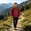 Men's Outdoor Hooded Jacket Thickened Loose Fit Windproof Waterproof Breathable Lightweight Shell for Hiking Camping