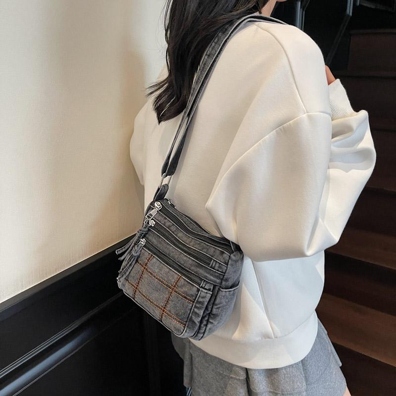 Shoulder Bag Women's Crossbody Bag Denim Small Square Bag