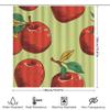Vibrant Red Apple Print Shower Curtain For Bathroom Decoration Modern Design Home Decor With Green Leaves On Pastel Background S