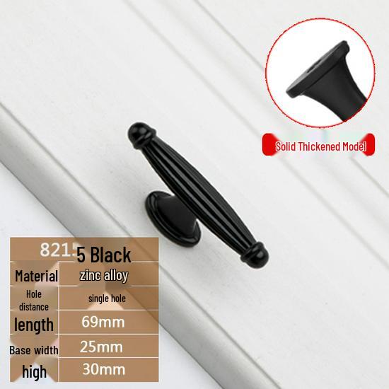 Modern European Black Handle for Cabinets and Wardrobes