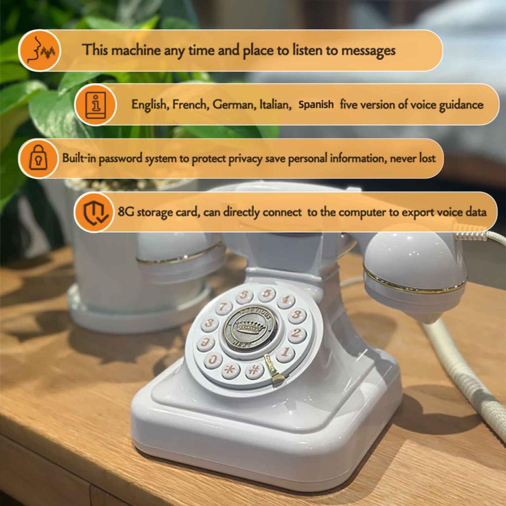 O Message Book Voice Record Vintage Telephone Recorder Wedding Phone Customized with Voicemail